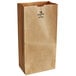 a brown paper bag with a logo