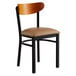 Lancaster Table & Seating Boomerang Black Chair With Light Brown Vinyl ...