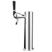 A Micro Matic chrome beer tap tower with a black handle.