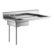 A Regency stainless steel dishtable with a right drainboard over a rectangular sink.