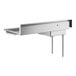 A white metal Regency dishtable with a long rectangular top and a metal bar.