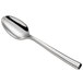 A Reserve by Libbey stainless steel demitasse spoon with a silver handle.