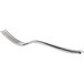 A close-up of a Reserve by Libbey Santorini Mirror stainless steel dinner fork with a silver handle.