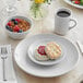 a close up of a white plate