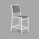 POLYWOOD A101-13GY Slate Grey Euro Counter Height Side Chair with Satin White Frame