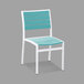 POLYWOOD A100-13AR Aruba Euro Stackable Dining Height Side Chair with Satin White Frame