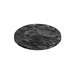 A Delfin round melamine serving board with a black marbled surface.