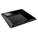 A Delfin Pacific Rim black square melamine tray with a black rim.