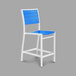 POLYWOOD A101-13PB Pacific Blue Euro Counter Height Side Chair with Satin White Frame