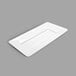 A white rectangular Delfin melamine tray with a rectangular edge and handles.
