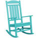 A teal POLYWOOD Presidential rocking chair.