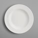 A RAK Porcelain ivory deep plate with a circle on the rim on a white background.