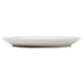 A Tuxton TuxCare healthcare china plate with a white rim on a white background.