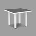 POLYWOOD AT36-13GY Slate Grey Euro 36 inch Square Dining Height Table with Satin White Frame