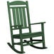 A green POLYWOOD Presidential rocking chair.