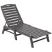 A slate grey POLYWOOD Nautical chaise lounge chair with a wooden frame.