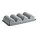 A light gray rectangular plastic container with four compartments.