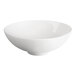 A plain ivory porcelain bowl lid with a smooth, round shape.
