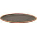 A GET matte brown melamine plate with a brown rim.