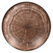 a brown plate with a white pattern