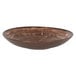 a brown bowl with a white background