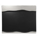 A black and silver RAK Porcelain rectangular platter with a wave design.