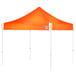 An orange E-Z Up canopy with white poles.