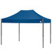 A royal blue E-Z Up canopy with a matte black frame.