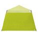 A lime green E-Z Up angle sidewall for a canopy.