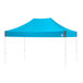 A blue tent with a white frame and poles.