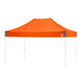 An orange tent with a white frame.