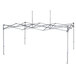 A clear aluminum metal canopy structure with multiple poles.