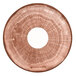 A white circle in a brown circle on a RAK Porcelain Walnut Brown espresso cup saucer.