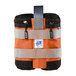 A black E-Z Up weight bag with orange straps.