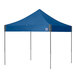 An E-Z Up Enterprise 10' x 10' Royal Blue Canopy with Steel Gray Frame.