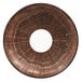 A circular brown porcelain saucer with a white circle in the middle.