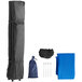 A blue bag with a Backyard Pro Courtyard Series 10' x 10' blue and grey canopy on a white background.