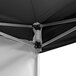 A black Backyard Pro instant canopy with metal poles.