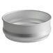 A silver metal Choice 8" Round Stacking Dough Pan on a white background.