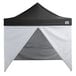 a black and white tent