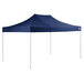 a blue tent with a white background