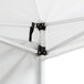 A white Backyard Pro canopy with black straps.