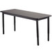 a black rectangular table with legs