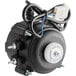 A black round Avantco condenser fan motor with wires.