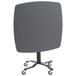 A grey rectangular National Public Seating Cafe Time II table with a black base and wheels.