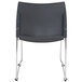 A black National Public Seating Cafetorium chair with chrome legs.
