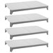 A white rectangular Cambro Camshelving kit with 4 shelves.