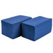 A stack of navy blue Hoffmaster paper dinner napkins.