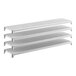 A stationary shelving kit with four vented plastic shelves, each measuring 72 inches by 18 inches.
