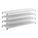 A four-tier stationary shelving unit with solid white shelves, measuring 60 inches by 18 inches.